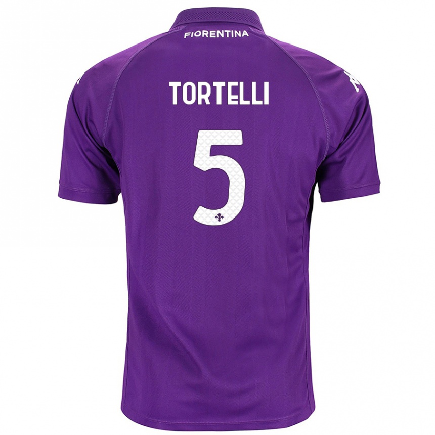 Niño Fútbol Camiseta Alice Tortelli #5 Morado 1ª Equipación 2024/25 Perú