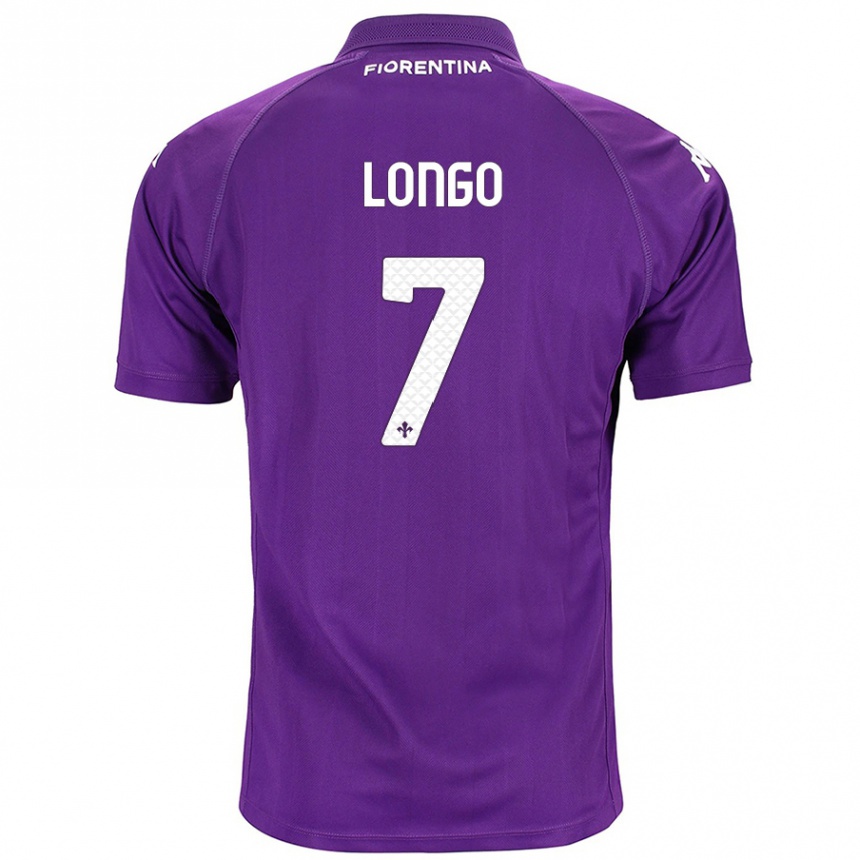 Niño Fútbol Camiseta Miriam Longo #7 Morado 1ª Equipación 2024/25 Perú