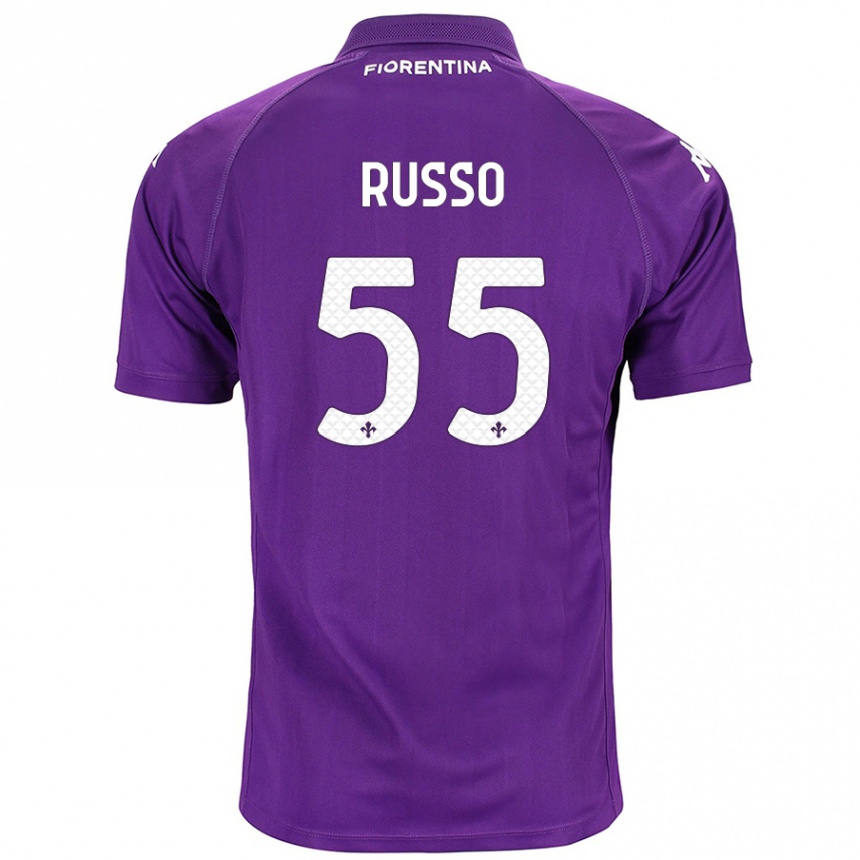 Niño Fútbol Camiseta Federica Russo #55 Morado 1ª Equipación 2024/25 Perú