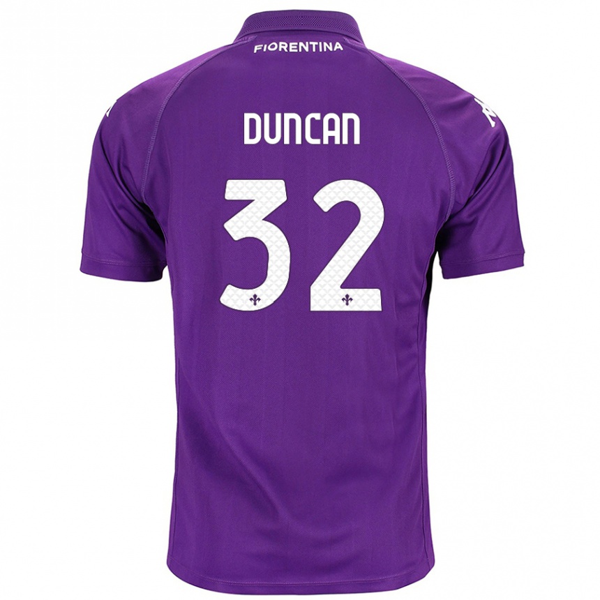 Niño Fútbol Camiseta Alfred Duncan #32 Morado 1ª Equipación 2024/25 Perú