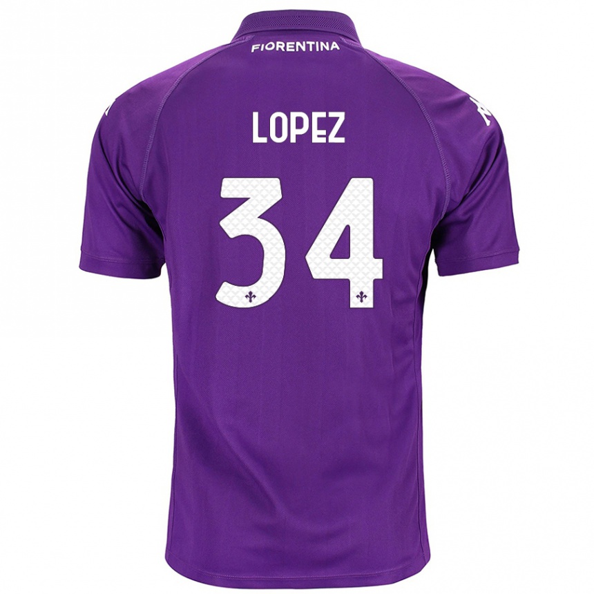 Niño Fútbol Camiseta Lucas López #34 Morado 1ª Equipación 2024/25 Perú