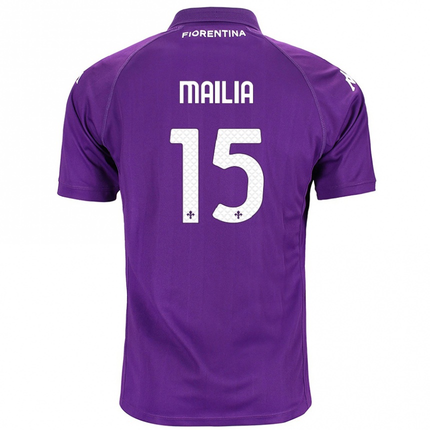 Niño Fútbol Camiseta Siria Mailia #15 Morado 1ª Equipación 2024/25 Perú