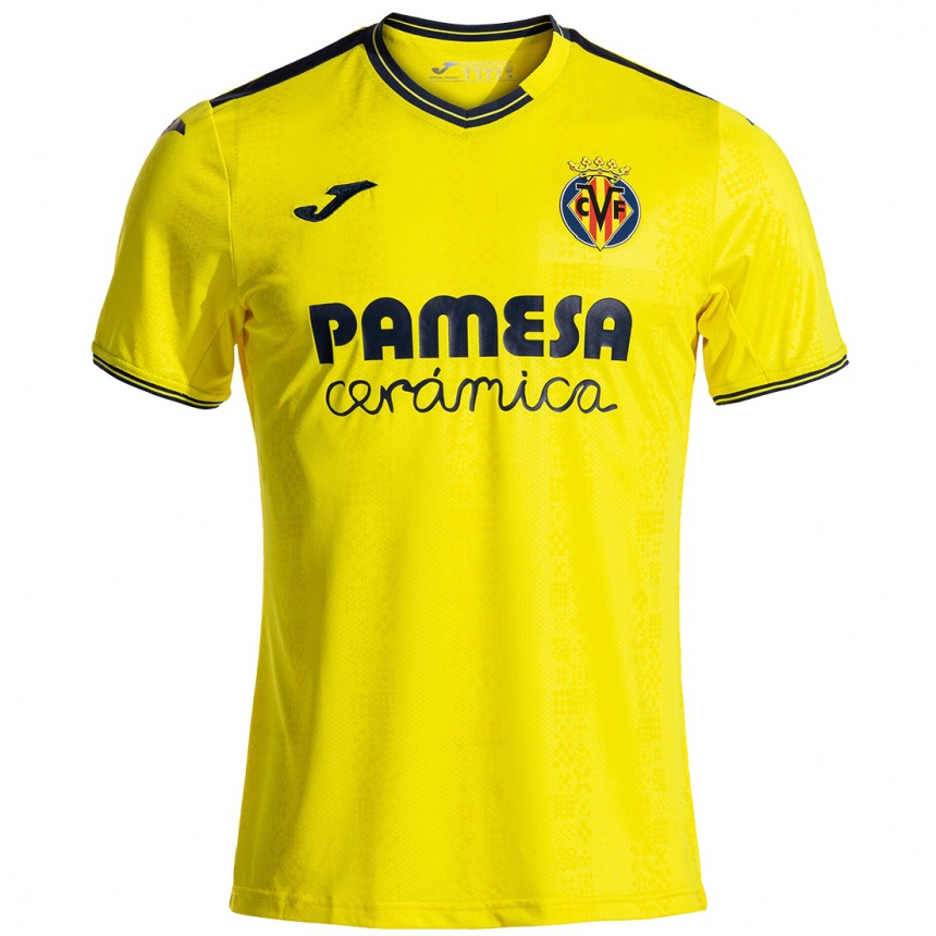 Niño Fútbol Camiseta Pape Gueye #18 Amarillo Negro 1ª Equipación 2024/25 Perú