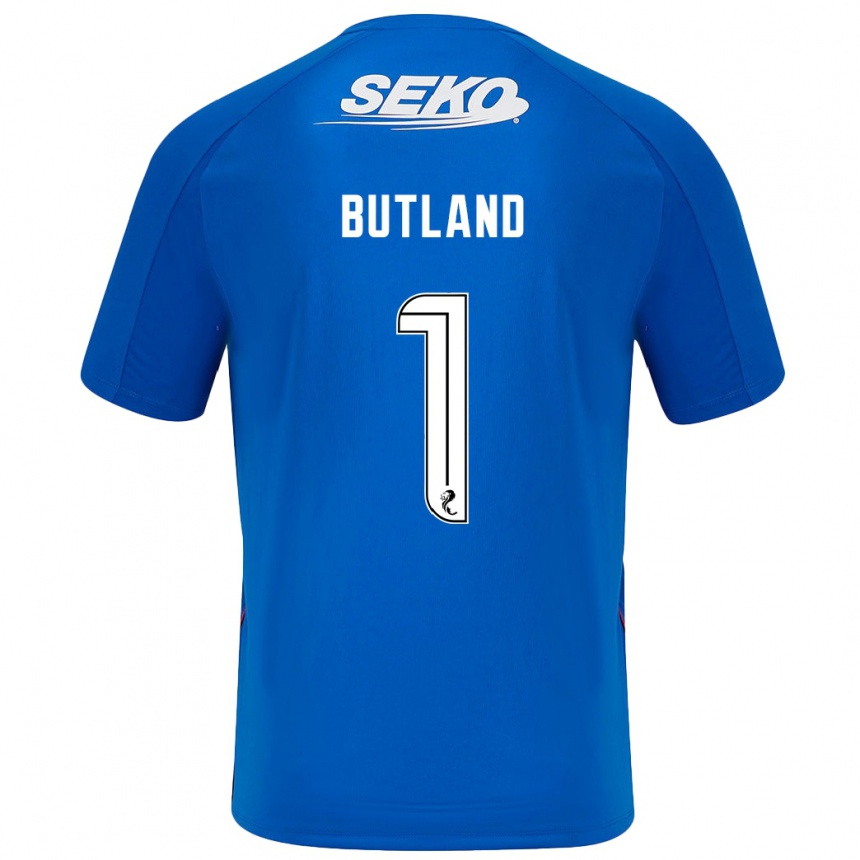 Niño Fútbol Camiseta Jack Butland #1 Azul Oscuro 1ª Equipación 2024/25 Perú