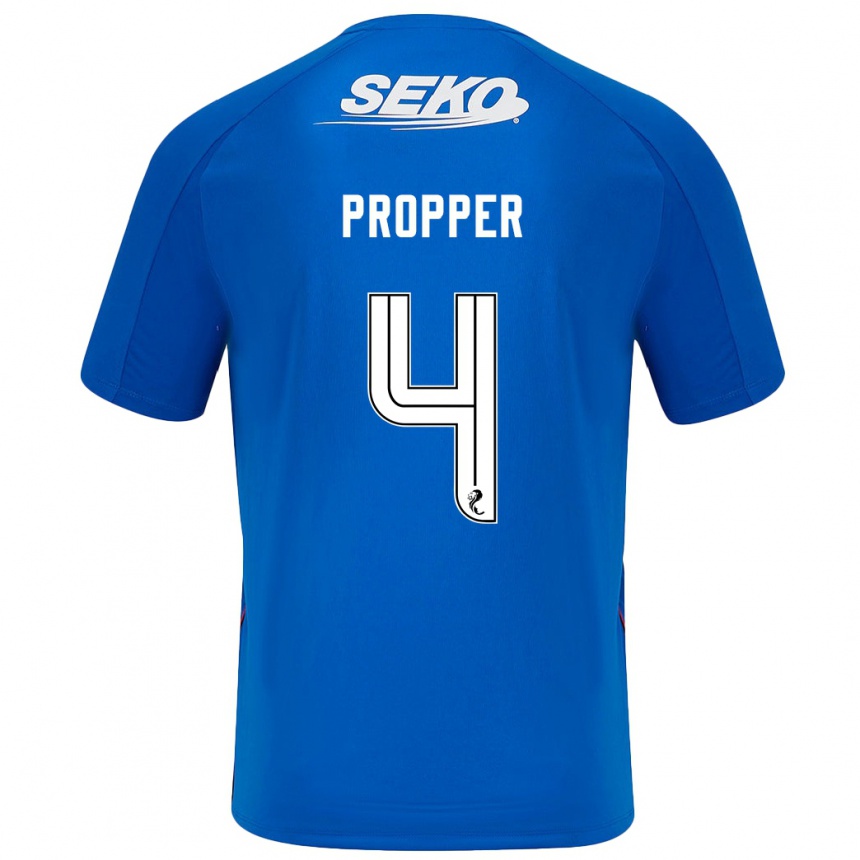 Niño Fútbol Camiseta Robin Pröpper #4 Azul Oscuro 1ª Equipación 2024/25 Perú