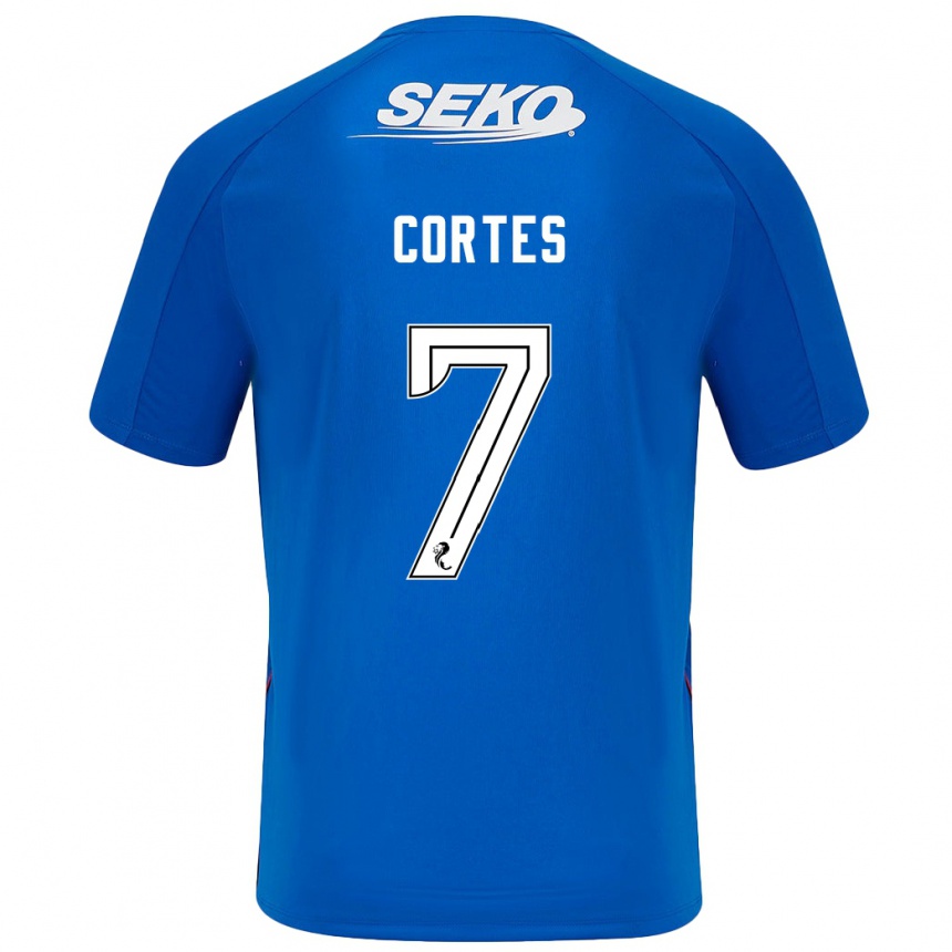 Niño Fútbol Camiseta Óscar Cortés #7 Azul Oscuro 1ª Equipación 2024/25 Perú