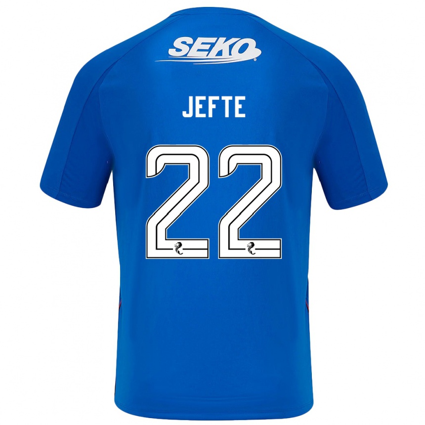 Niño Fútbol Camiseta Jefté #22 Azul Oscuro 1ª Equipación 2024/25 Perú