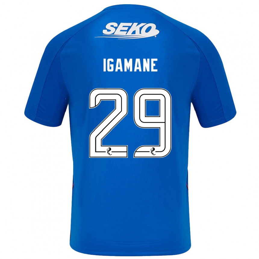 Niño Fútbol Camiseta Hamza Igamane #29 Azul Oscuro 1ª Equipación 2024/25 Perú