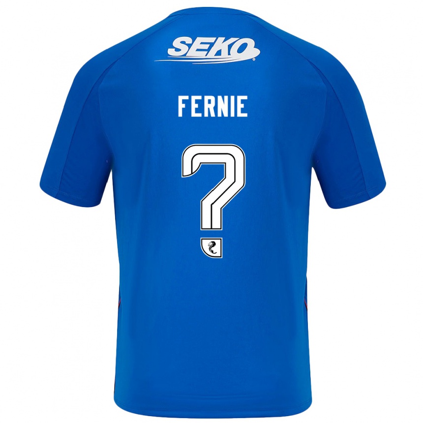 Niño Fútbol Camiseta Cameron Fernie #0 Azul Oscuro 1ª Equipación 2024/25 Perú