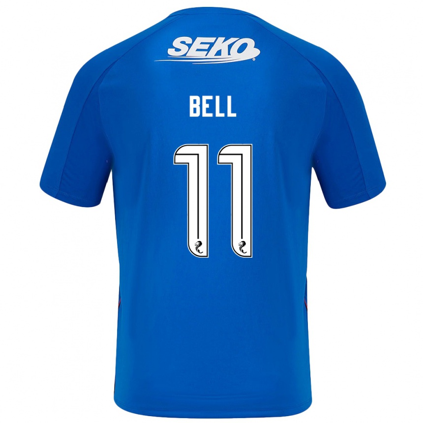 Niño Fútbol Camiseta Megan Bell #11 Azul Oscuro 1ª Equipación 2024/25 Perú