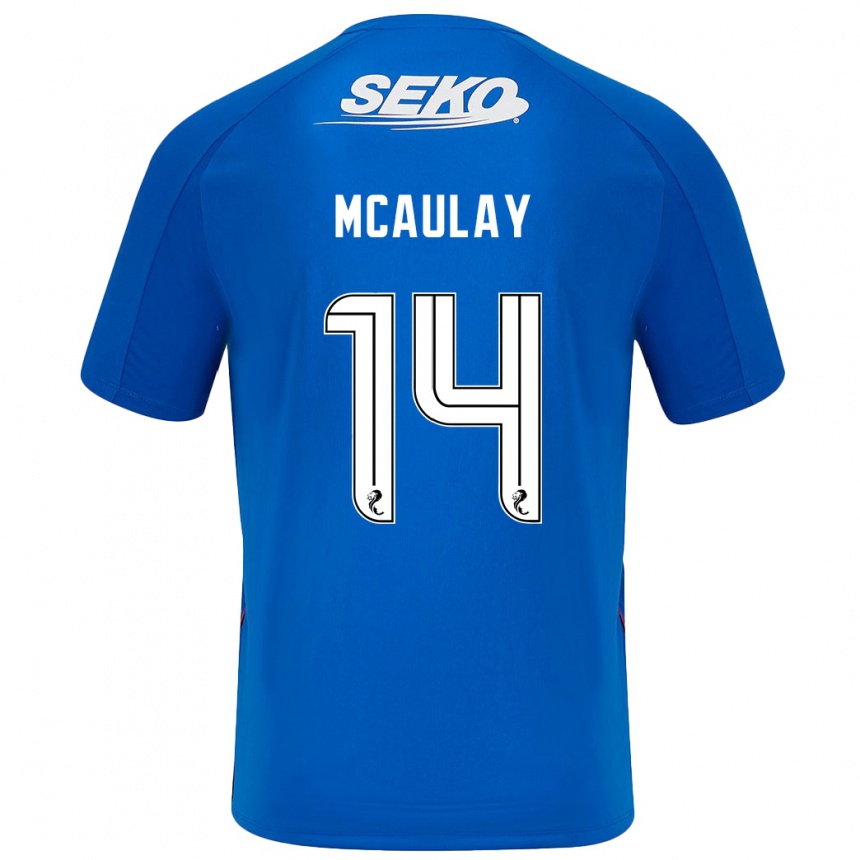 Niño Fútbol Camiseta Mia Mcaulay #14 Azul Oscuro 1ª Equipación 2024/25 Perú