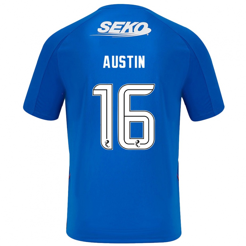 Niño Fútbol Camiseta Eilidh Austin #16 Azul Oscuro 1ª Equipación 2024/25 Perú