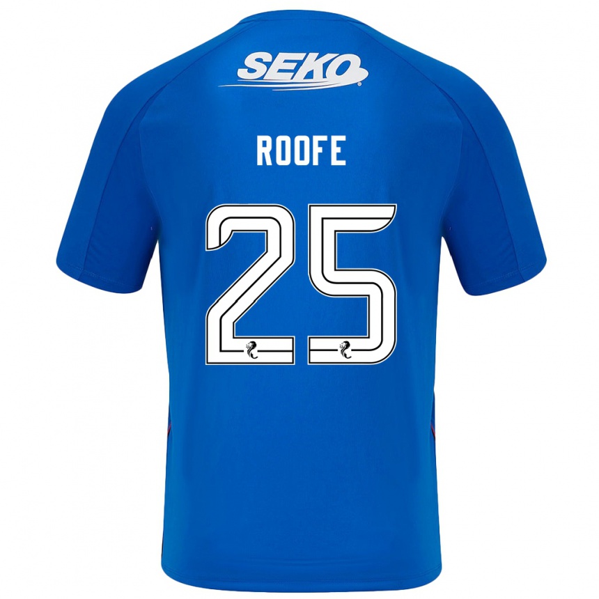 Niño Fútbol Camiseta Kemar Roofe #25 Azul Oscuro 1ª Equipación 2024/25 Perú