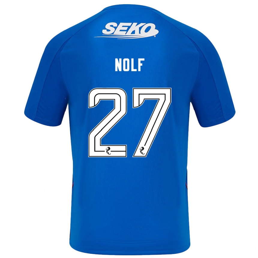 Niño Fútbol Camiseta Madeline Nolf #27 Azul Oscuro 1ª Equipación 2024/25 Perú