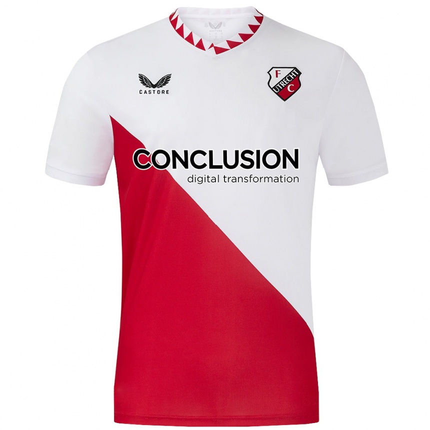 Niño Fútbol Camiseta Tom De Graaff #32 Blanco Rojo 1ª Equipación 2024/25 Perú