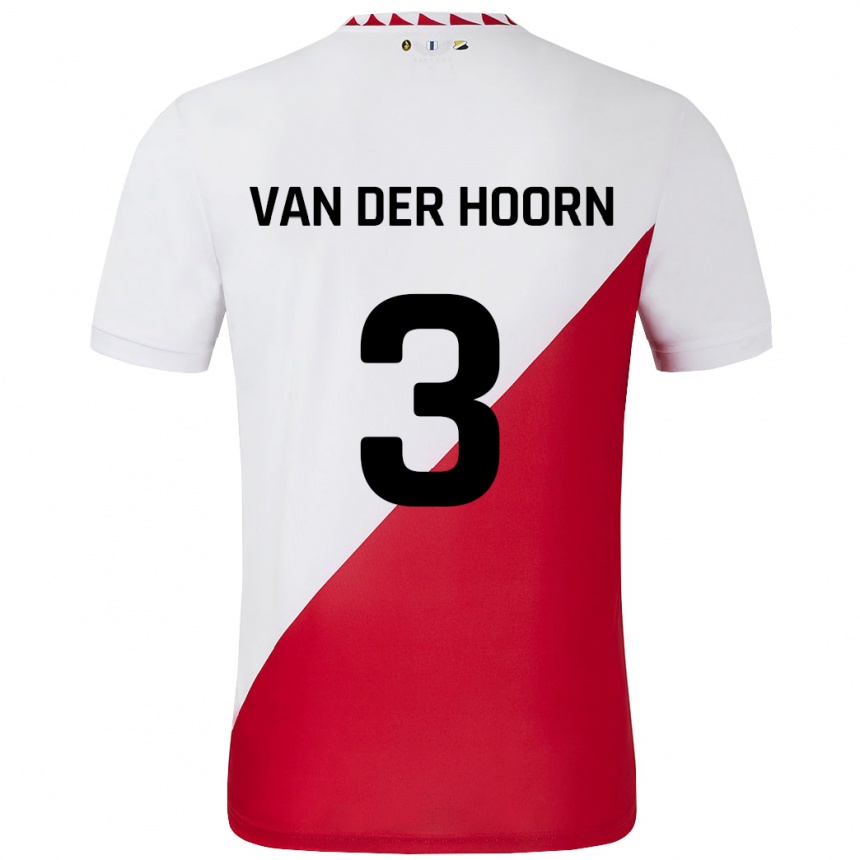 Niño Fútbol Camiseta Mike Van Der Hoorn #3 Blanco Rojo 1ª Equipación 2024/25 Perú