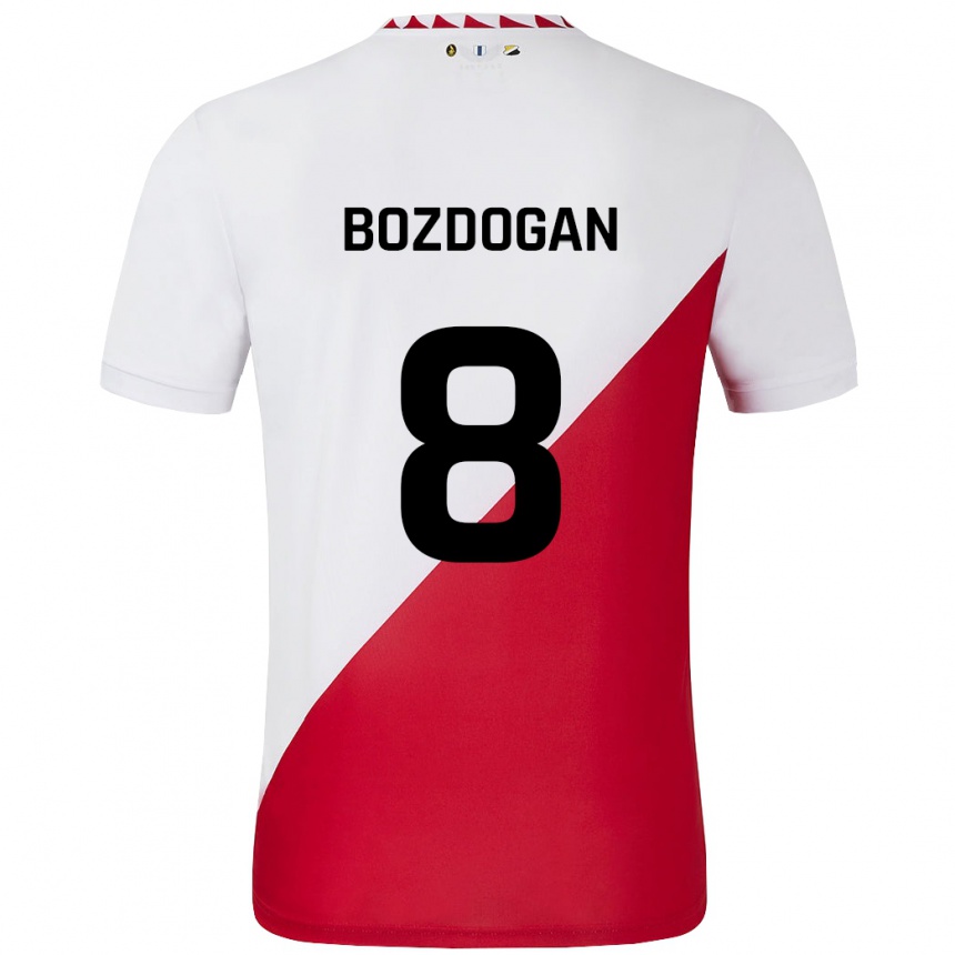 Niño Fútbol Camiseta Can Bozdogan #8 Blanco Rojo 1ª Equipación 2024/25 Perú