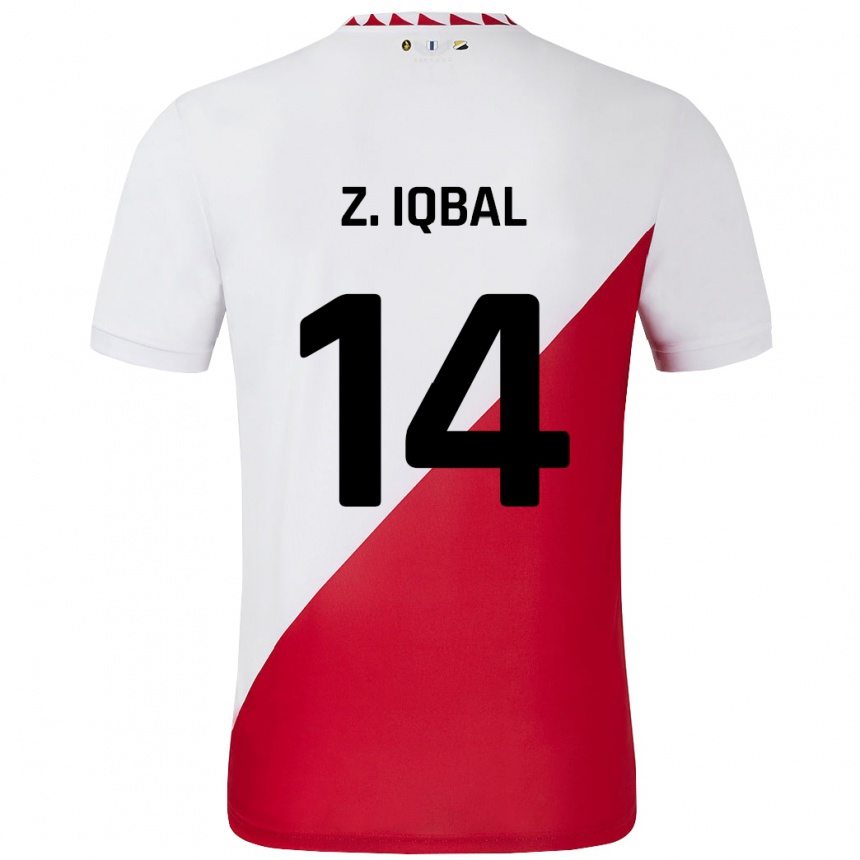 Niño Fútbol Camiseta Zidane Iqbal #14 Blanco Rojo 1ª Equipación 2024/25 Perú