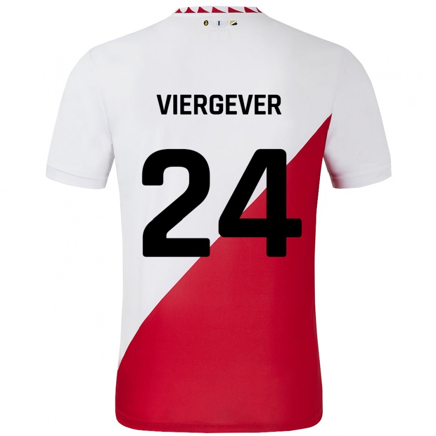 Niño Fútbol Camiseta Nick Viergever #24 Blanco Rojo 1ª Equipación 2024/25 Perú