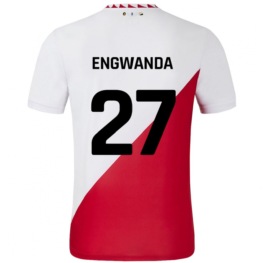 Niño Fútbol Camiseta Alonzo Engwanda #27 Blanco Rojo 1ª Equipación 2024/25 Perú