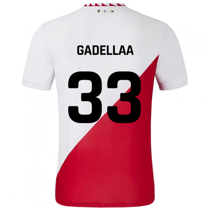 Niño Fútbol Camiseta Kevin Gadellaa #33 Blanco Rojo 1ª Equipación 2024/25 Perú