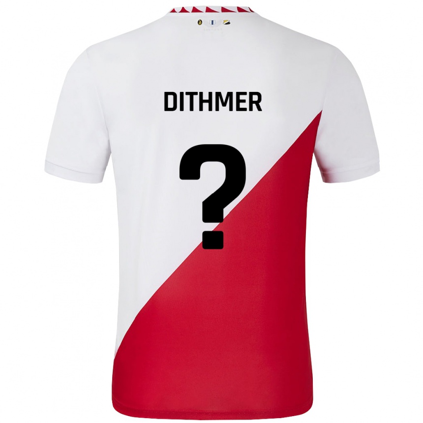 Niño Fútbol Camiseta Andreas Dithmer #0 Blanco Rojo 1ª Equipación 2024/25 Perú