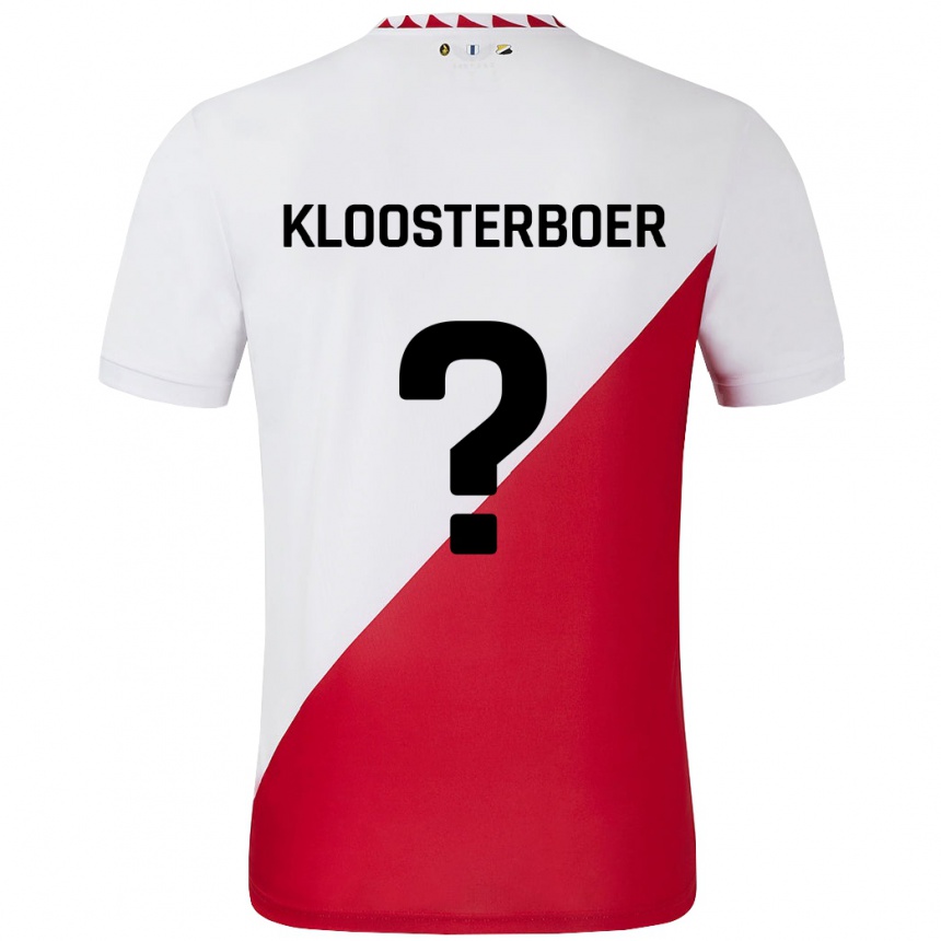 Niño Fútbol Camiseta Per Kloosterboer #0 Blanco Rojo 1ª Equipación 2024/25 Perú