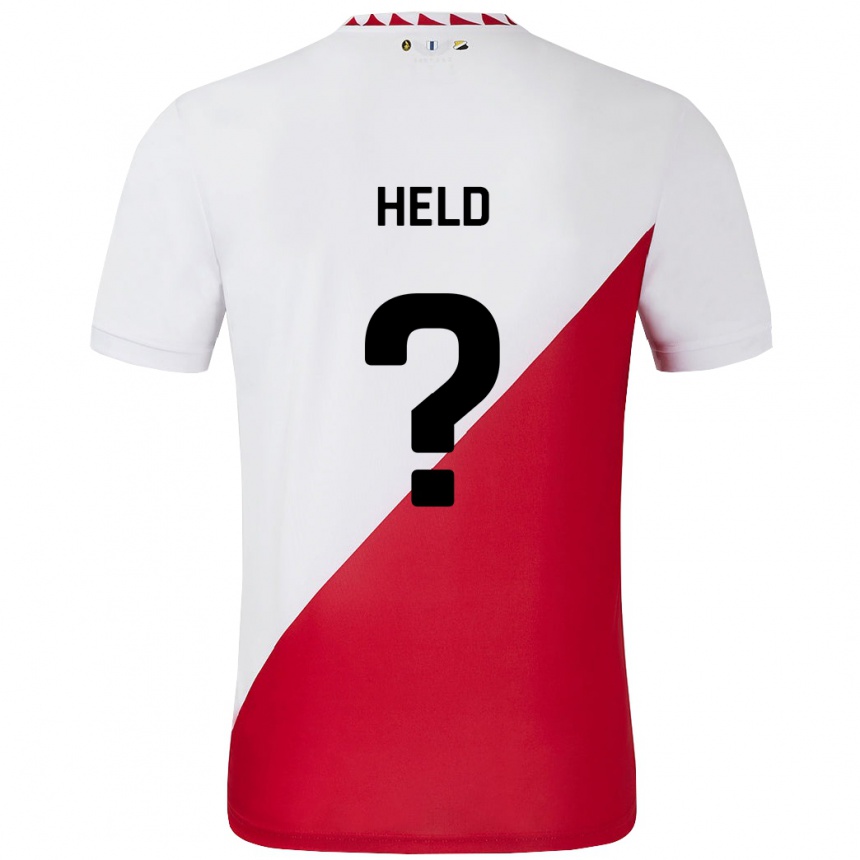 Niño Fútbol Camiseta Nazjir Held #0 Blanco Rojo 1ª Equipación 2024/25 Perú