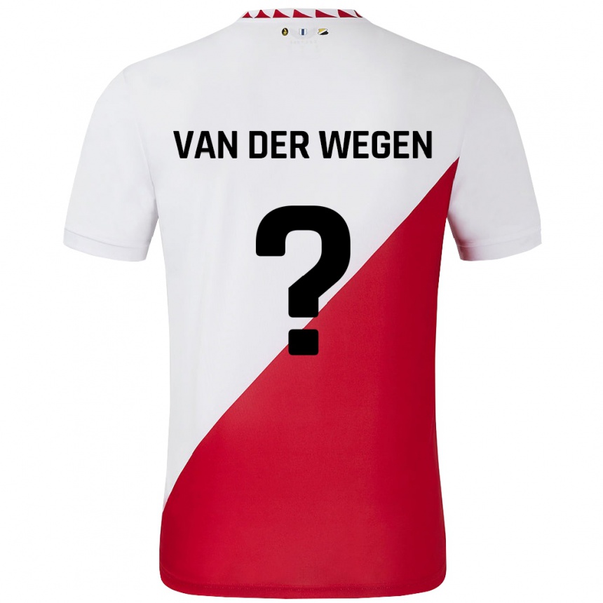 Niño Fútbol Camiseta Sil Van Der Wegen #0 Blanco Rojo 1ª Equipación 2024/25 Perú