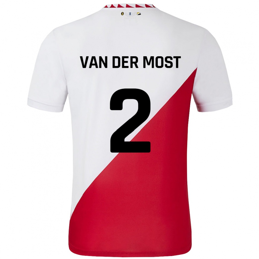 Niño Fútbol Camiseta Liza Van Der Most #2 Blanco Rojo 1ª Equipación 2024/25 Perú