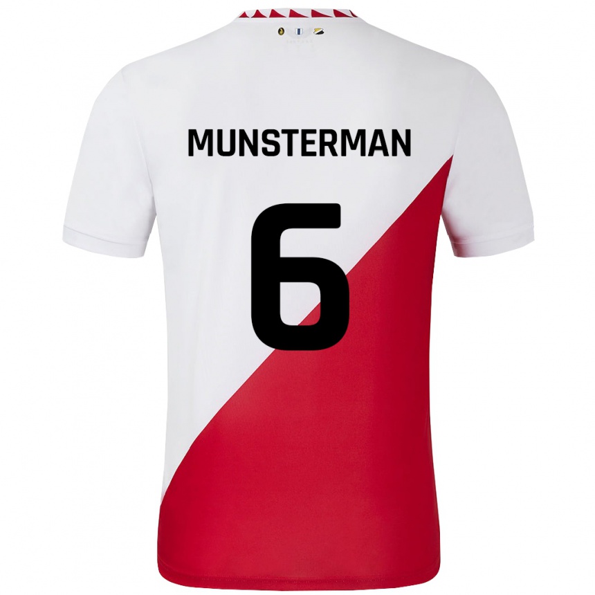 Niño Fútbol Camiseta Marthe Munsterman #6 Blanco Rojo 1ª Equipación 2024/25 Perú