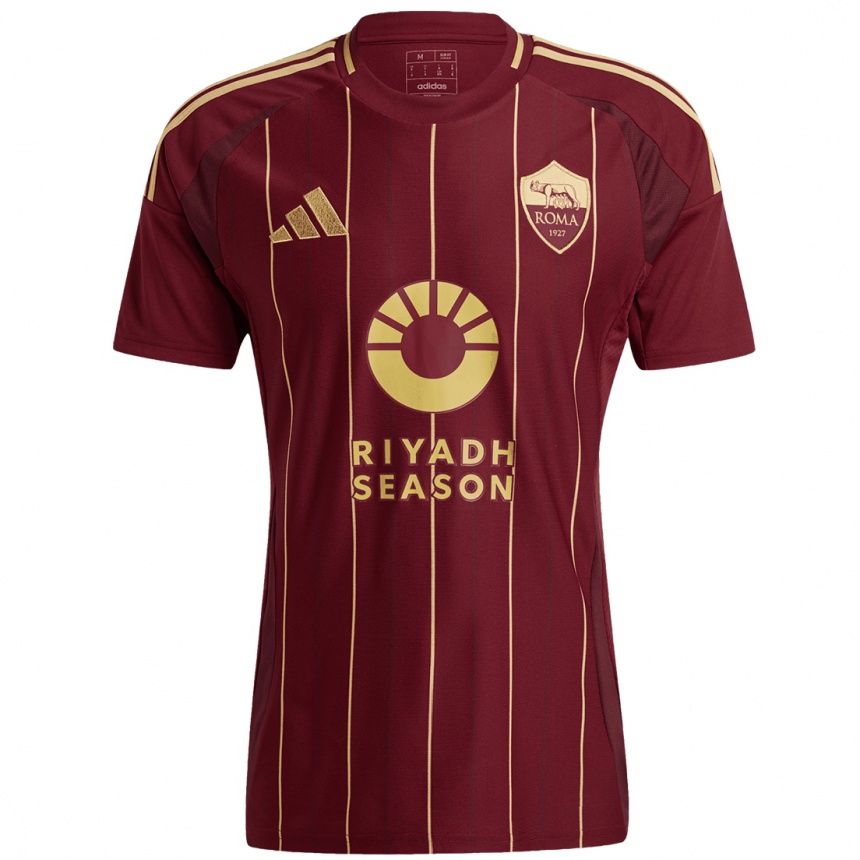 Niño Fútbol Camiseta Gianluca Mancini #23 Rojo Marrón Dorado 1ª Equipación 2024/25 Perú