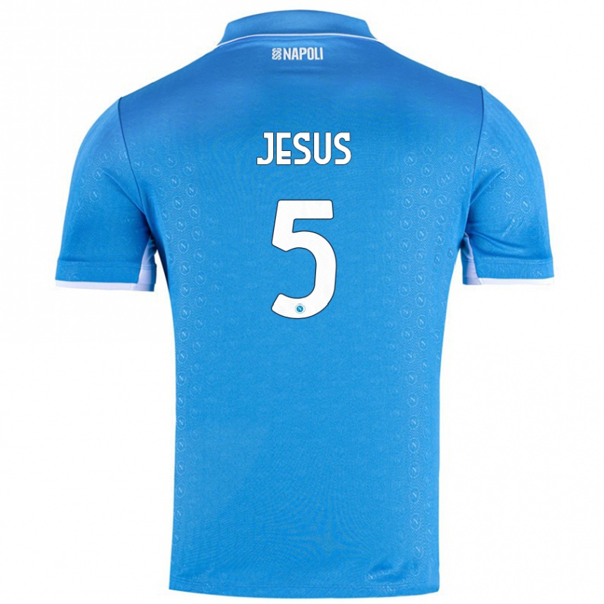 Niño Fútbol Camiseta Juan Jesus #5 Azul Cielo 1ª Equipación 2024/25 Perú