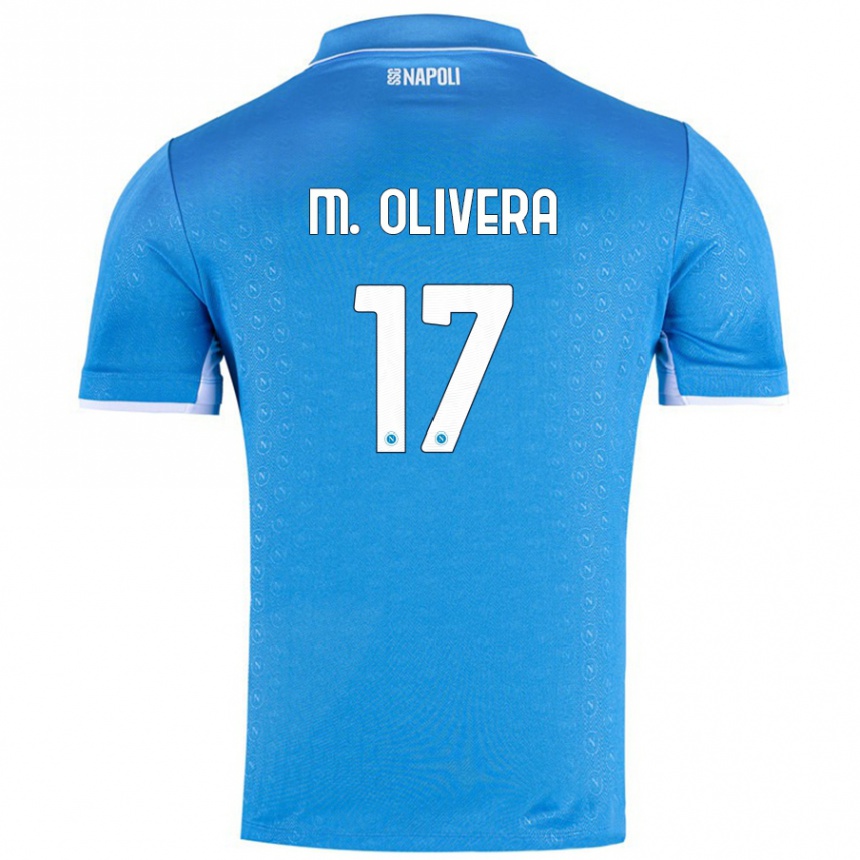 Niño Fútbol Camiseta Mathias Olivera #17 Azul Cielo 1ª Equipación 2024/25 Perú