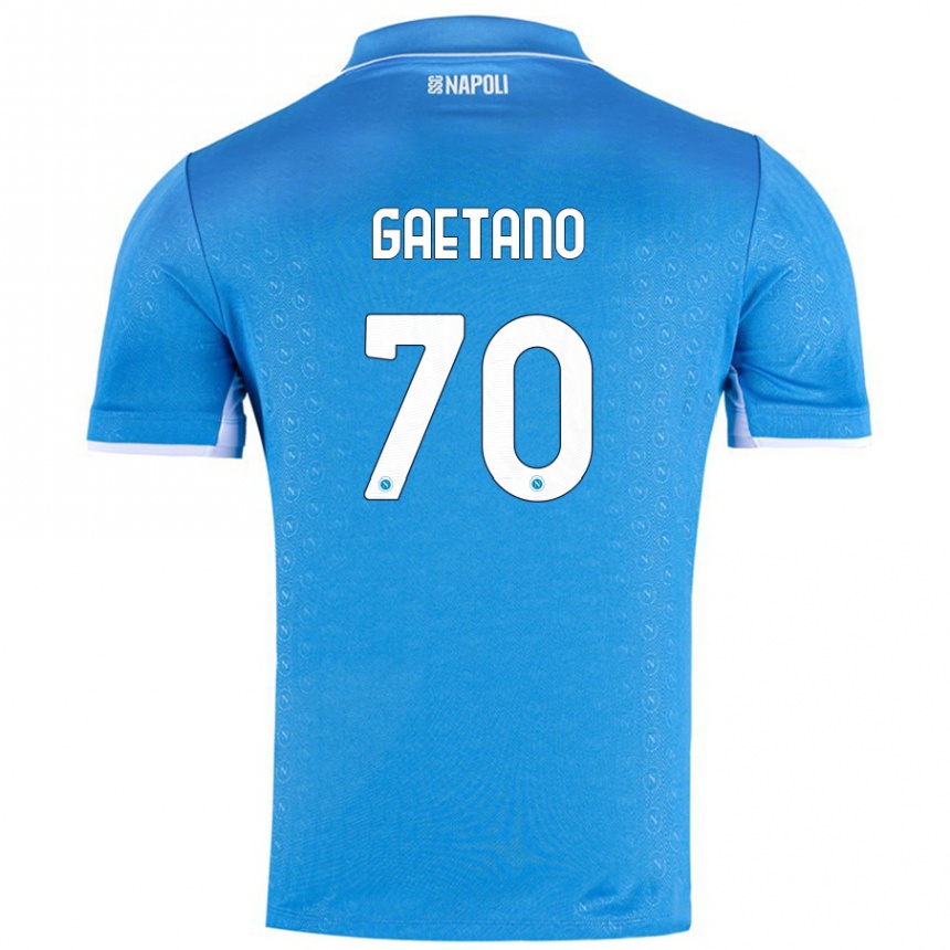 Niño Fútbol Camiseta Gianluca Gaetano #70 Azul Cielo 1ª Equipación 2024/25 Perú