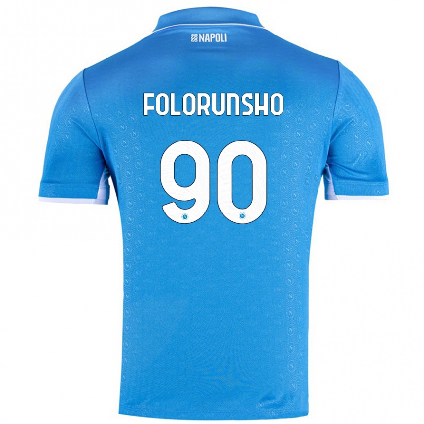 Niño Fútbol Camiseta Michael Folorunsho #90 Azul Cielo 1ª Equipación 2024/25 Perú