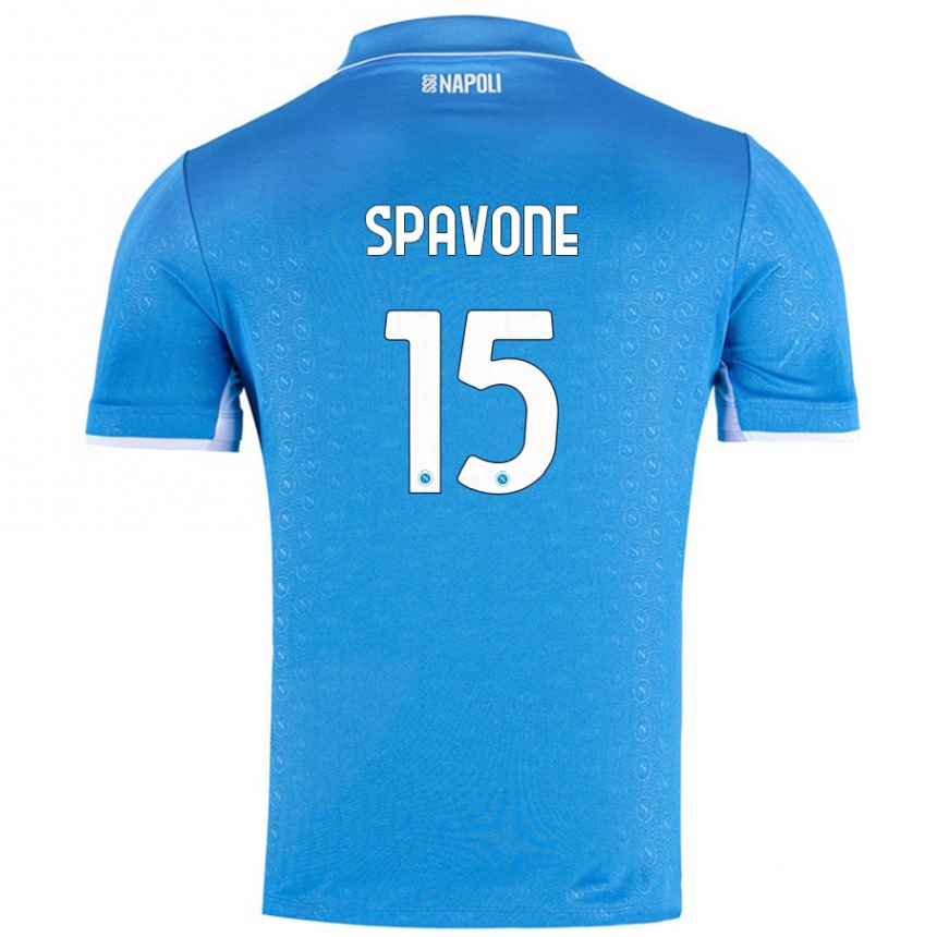 Niño Fútbol Camiseta Alessandro Spavone #15 Azul Cielo 1ª Equipación 2024/25 Perú