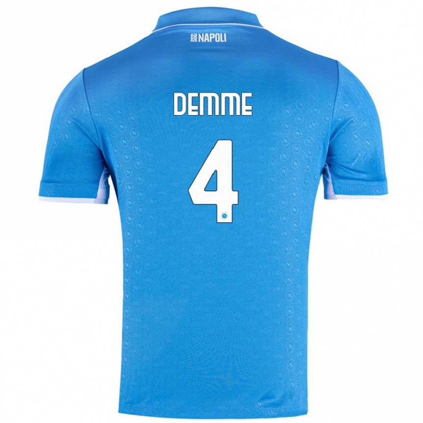 Niño Fútbol Camiseta Diego Demme #4 Azul Cielo 1ª Equipación 2024/25 Perú