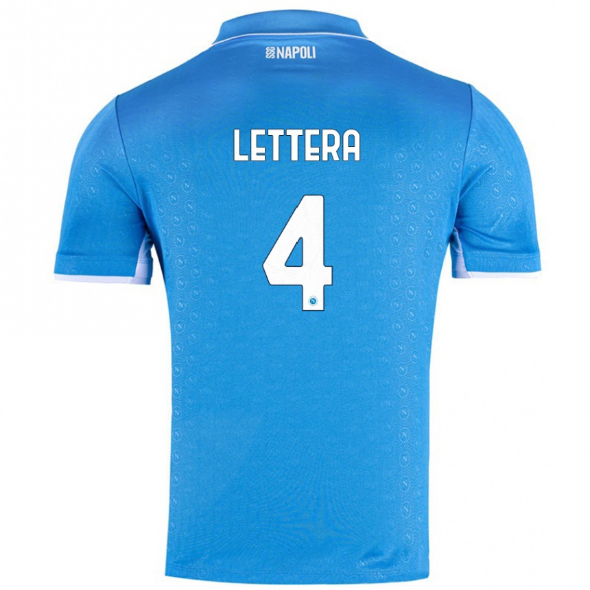 Niño Fútbol Camiseta Alessio Lettera #4 Azul Cielo 1ª Equipación 2024/25 Perú