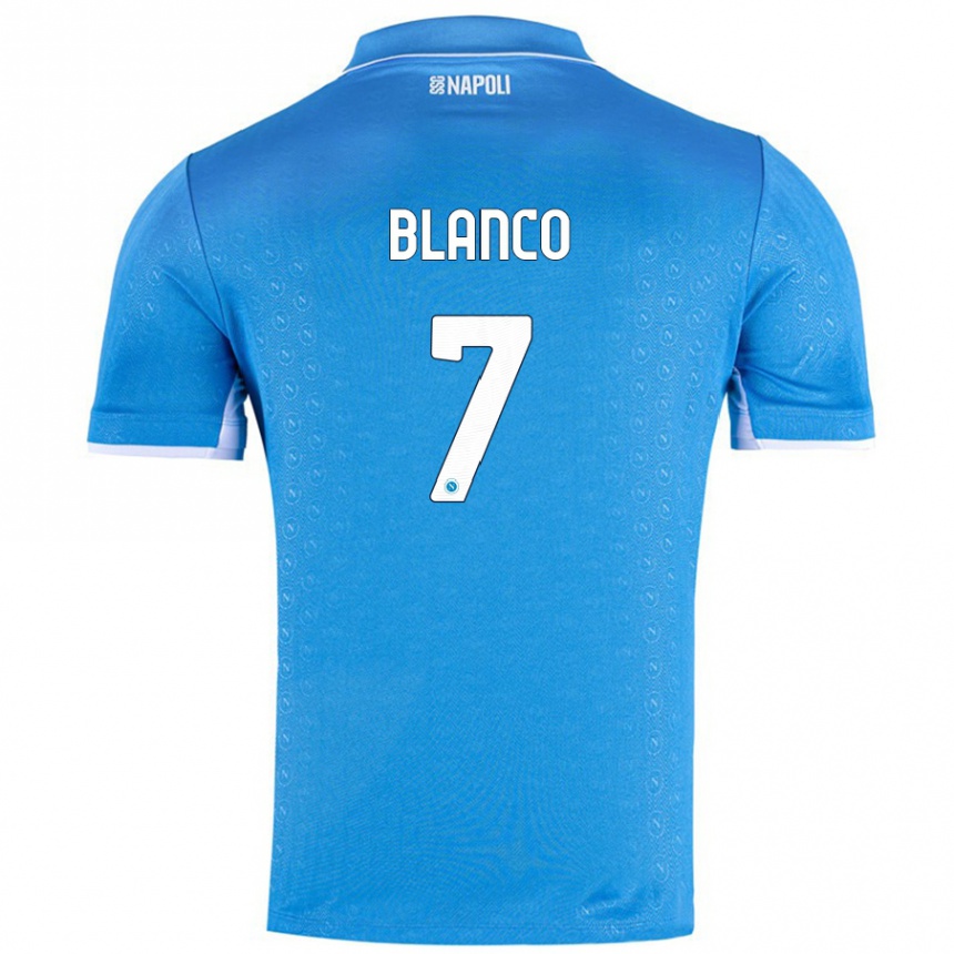 Niño Fútbol Camiseta Gimena Blanco #7 Azul Cielo 1ª Equipación 2024/25 Perú