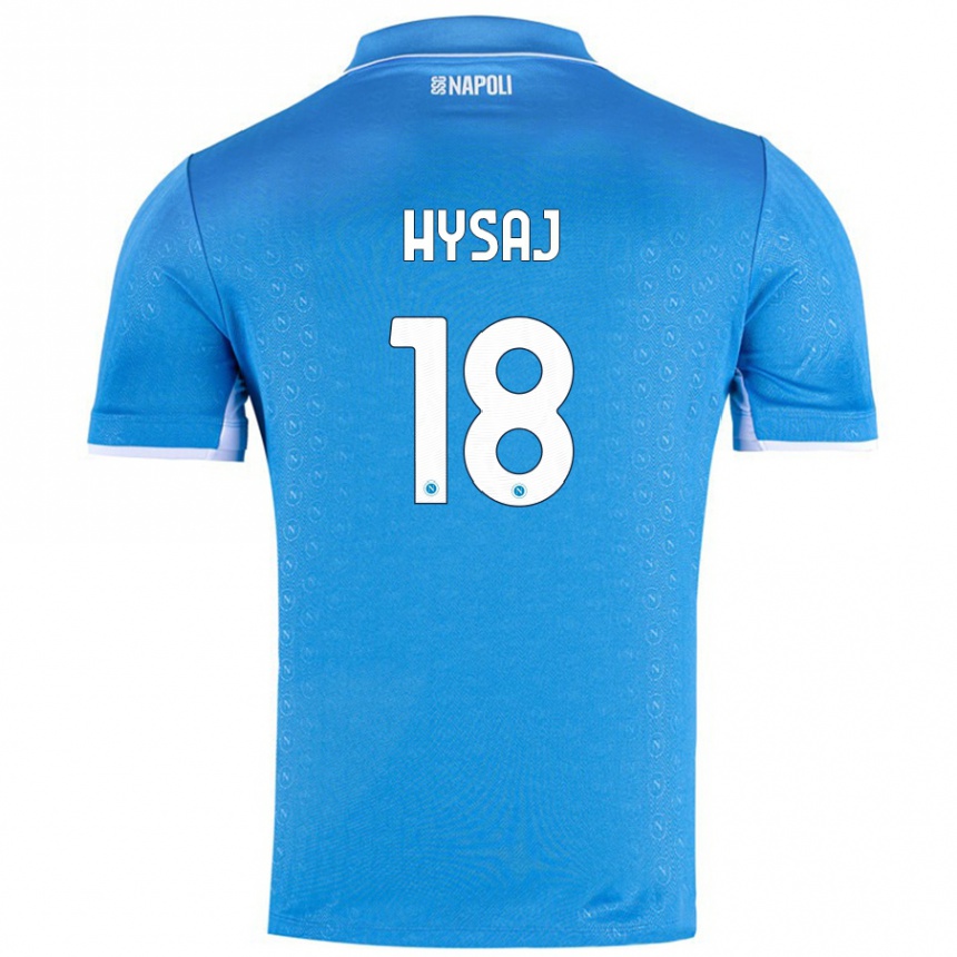 Niño Fútbol Camiseta Daniel Hysaj #18 Azul Cielo 1ª Equipación 2024/25 Perú