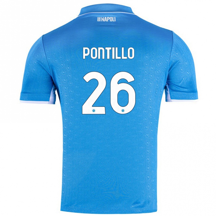 Niño Fútbol Camiseta Pasquale Pontillo #26 Azul Cielo 1ª Equipación 2024/25 Perú