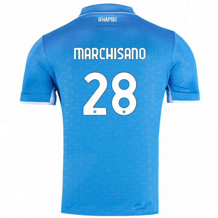 Niño Fútbol Camiseta Matteo Marchisano #28 Azul Cielo 1ª Equipación 2024/25 Perú