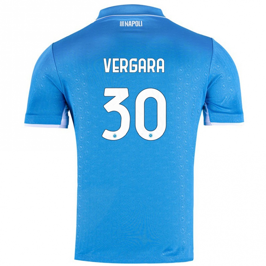 Niño Fútbol Camiseta Antonio Vergara #30 Azul Cielo 1ª Equipación 2024/25 Perú