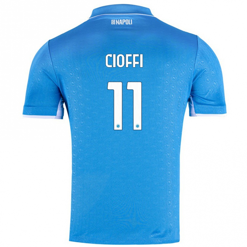 Niño Fútbol Camiseta Antonio Cioffi #11 Azul Cielo 1ª Equipación 2024/25 Perú