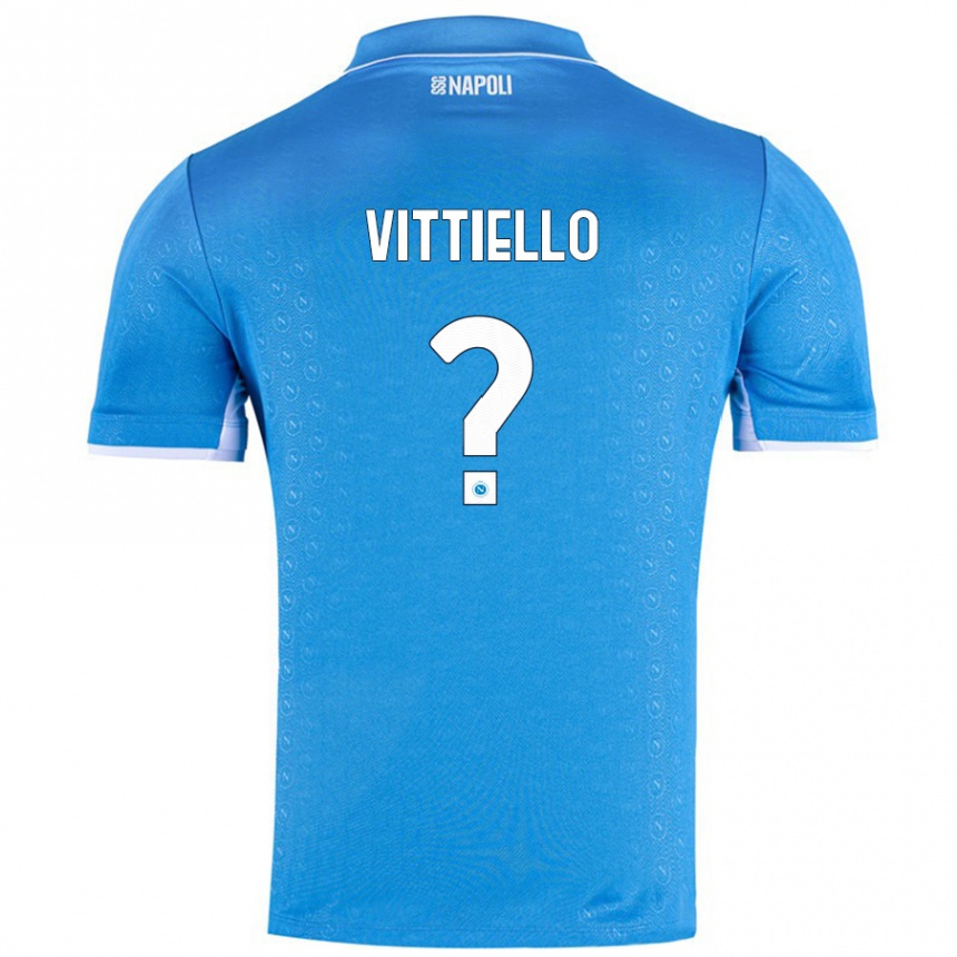 Niño Fútbol Camiseta Antonio Vittiello #0 Azul Cielo 1ª Equipación 2024/25 Perú