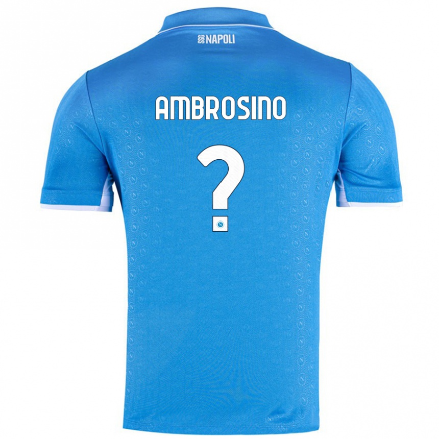 Niño Fútbol Camiseta Ambrosino #0 Azul Cielo 1ª Equipación 2024/25 Perú