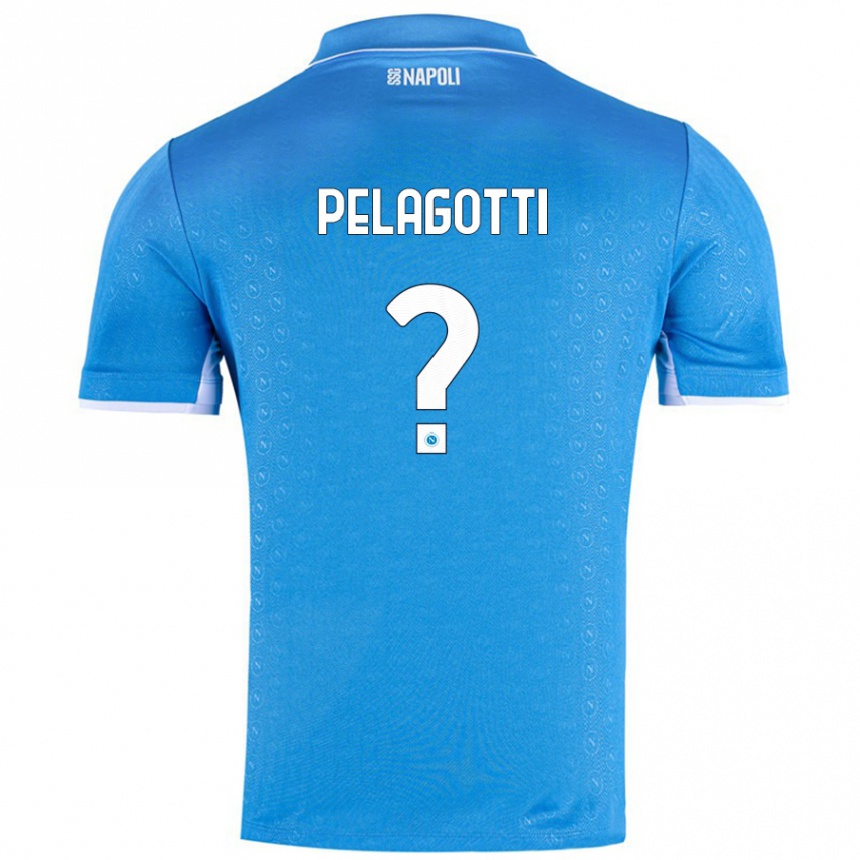 Niño Fútbol Camiseta Ludovico Benjamin Pelagotti #0 Azul Cielo 1ª Equipación 2024/25 Perú