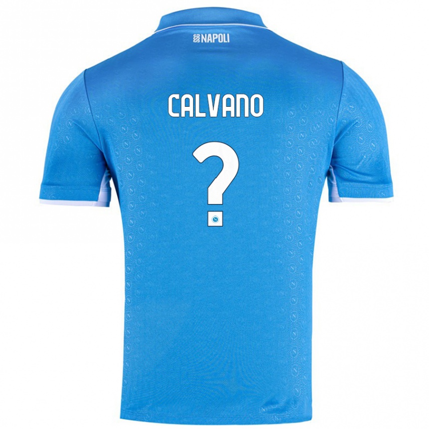 Niño Fútbol Camiseta Giovanni Calvano #0 Azul Cielo 1ª Equipación 2024/25 Perú