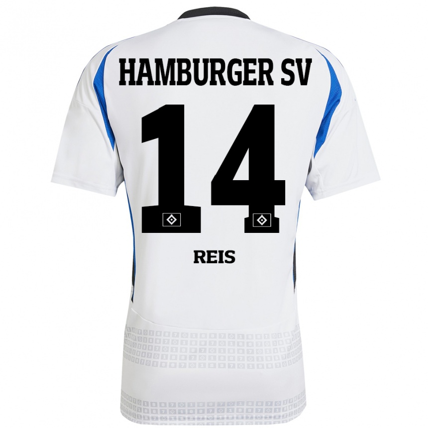 Niño Fútbol Camiseta Ludovit Reis #14 Blanco Azul 1ª Equipación 2024/25 Perú